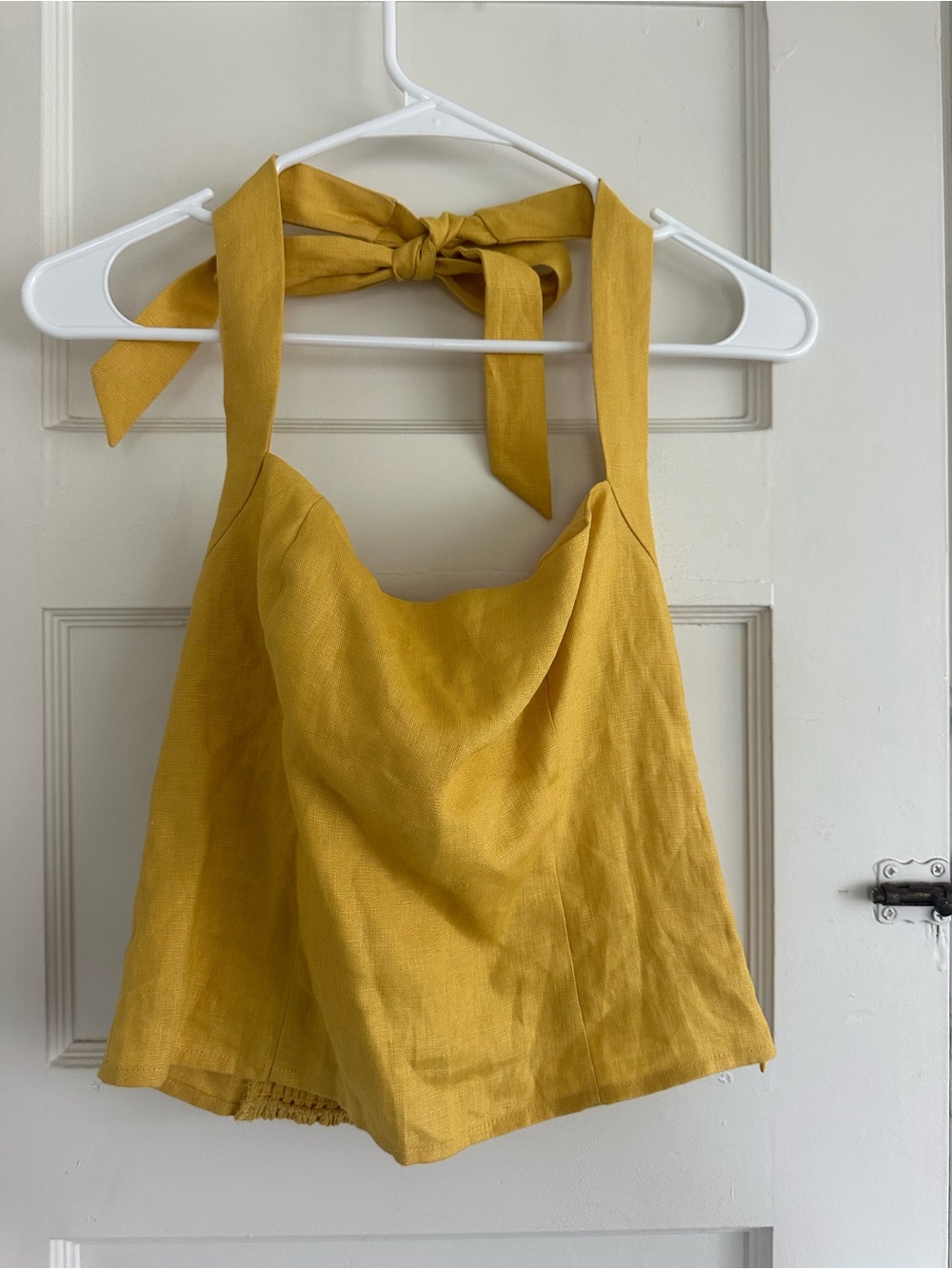 Reformation Mustard Tie-Neck Halter Camisole